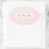 Hearts Happy Valentine’s Day Modern Love Pattern Ovale Sticker (Tas)