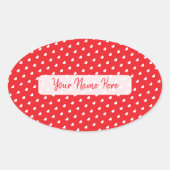 Hearts Happy Valentine’s Day Modern Love Pattern Ovale Sticker (Voorkant)