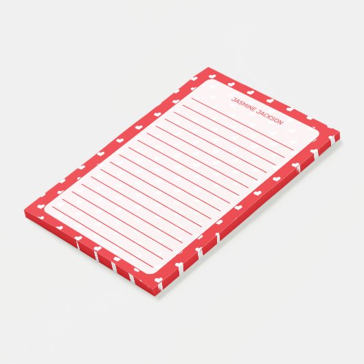 Hearts Happy Valentine’s Day Modern Love Pattern Post-it® Notes (Schuin)