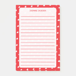 Hearts Happy Valentine’s Day Modern Love Pattern Post-it® Notes