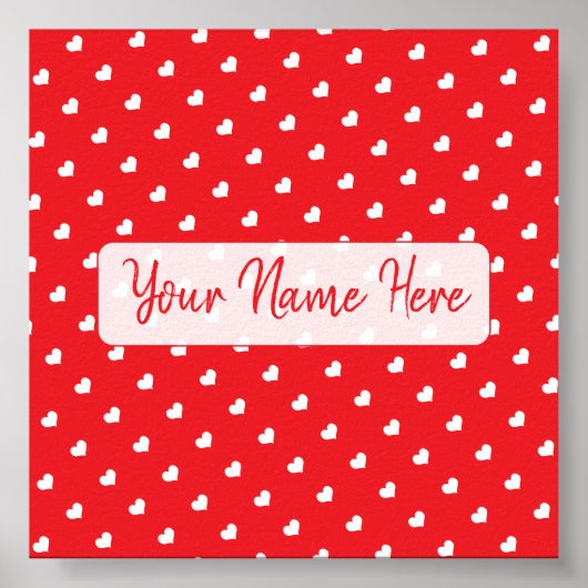 Hearts Happy Valentine’s Day Modern Love Pattern Poster (Voorkant)