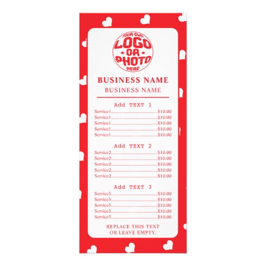 Hearts Happy Valentine’s Day Modern Love Pattern Reclamekaart (Voorkant)