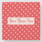 Hearts Happy Valentine’s Day Modern Love Pattern Stenen Onderzetter (Voorkant)