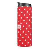 Hearts Happy Valentine’s Day Modern Love Pattern Thermosbeker (Geroteerd rechts)