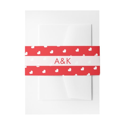 Hearts Happy Valentine’s Day Modern Love Pattern Uitnodigingen Wikkel (Voorkant Voorbeeld)