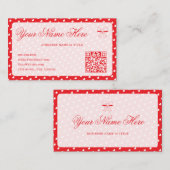 Hearts Happy Valentine’s Day Modern Love Pattern Visitekaartje (Voorkant / Achterkant)