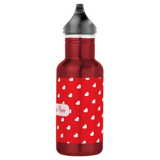 Hearts Happy Valentine’s Day Modern Love Pattern Waterfles (Rechts)