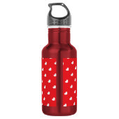 Hearts Happy Valentine’s Day Modern Love Pattern Waterfles (Achterkant)