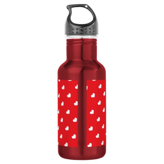 Hearts Happy Valentine’s Day Modern Love Pattern Waterfles (Achterkant)