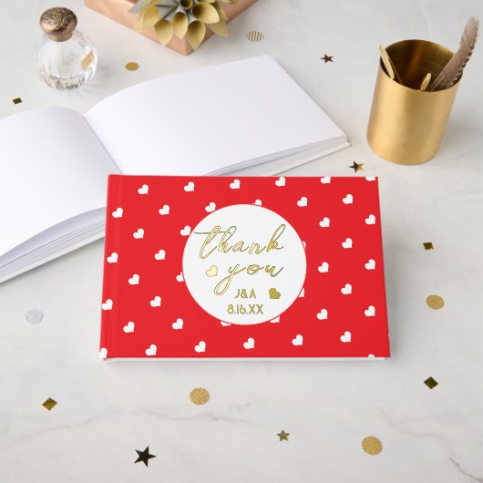 Hearts Happy Valentine's Day Modern Love Pattern Gastenboek (Voorkant open)