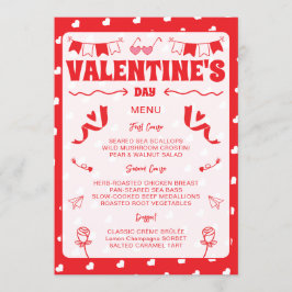 Hearts Happy Valentine's Day Modern Love Pattern Menu