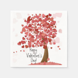 Hearts Happy Valentine's Day Party Napkins Servet