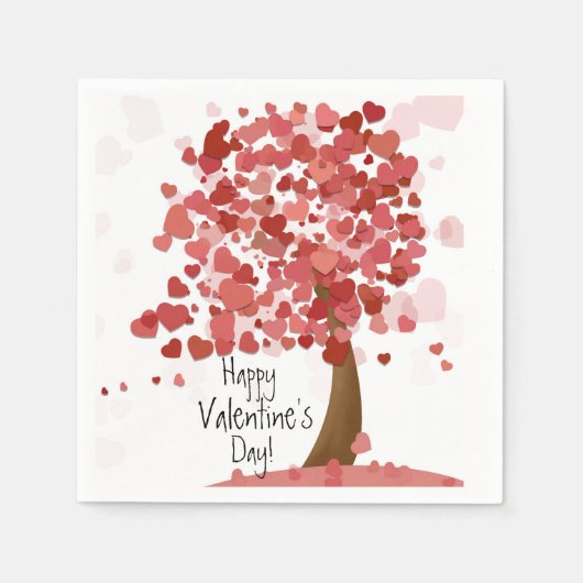 Hearts Happy Valentine's Day Party Napkins Servet (Voorkant)