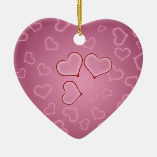 Hearts Heart Ornment Keramisch Ornament (Voorkant)