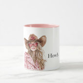 Hearts Howdy Blond Cowgirl Mok (Midden)