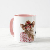 Hearts Howdy Blond Cowgirl Mok (Voorkant links)