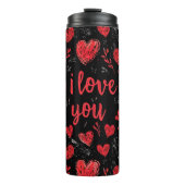 Hearts & I Love You Thermal Tumbler Thermosbeker (Voorkant)