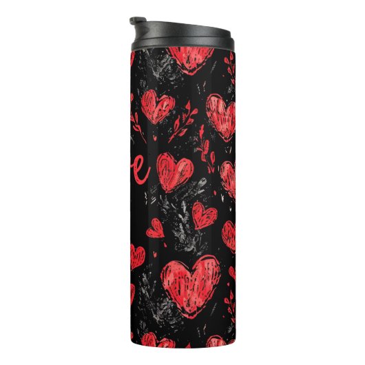 Hearts & I Love You Thermal Tumbler Thermosbeker (Geroteerd rechts)