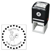 Hearts in a Circle, Vrouw Teachers A+ Zelfinktende Stempel (In situ)