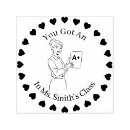 Hearts in a Circle, Vrouw Teachers A+ Zelfinktende Stempel