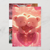 Hearts in Harmony: Sweet Wedding Invitation Kaart (Voorkant / Achterkant)