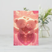 Hearts in Harmony: Sweet Wedding Invitation Kaart (Staand voorkant)