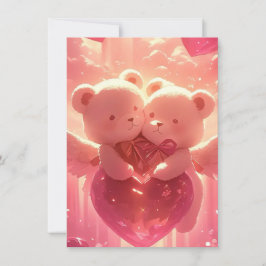 Hearts in Harmony: Sweet Wedding Invitation Kaart