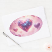 Hearts In The Clouds Ovale Sticker (Envelop)