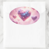 Hearts In The Clouds Ovale Sticker (Tas)