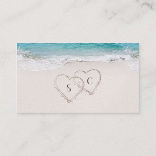 Hearts in the sand strand website Insteekkaart Plaatskaartje (Achterkant)