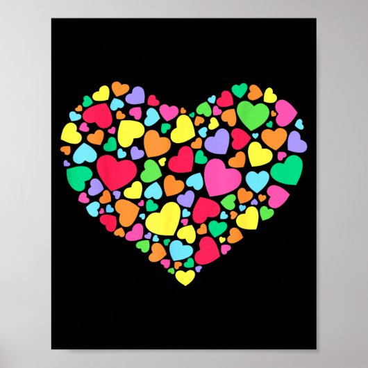 Hearts Kids School Valentines Day Girls Boys  Poster (Voorkant)