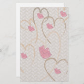 Hearts Kisses en Lace Briefpapier (Voorkant / Achterkant)