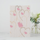 Hearts Kisses en Lace Briefpapier (Staand voorkant)