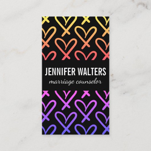 Hearts | Kleurrijk Visitekaartje (Voorkant)