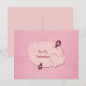 Hearts Ladybugs Valentijn Briefkaart (Voorkant / Achterkant)