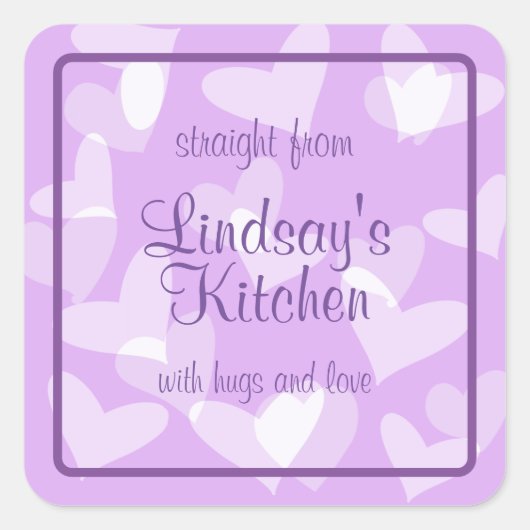 Hearts Lavendel Gebakken goederen Vierkante Sticker (Voorkant)