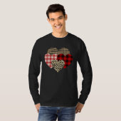 Hearts Leopard Plaid Buffalo Heart Love Valentine' T-shirt (Voorkant volledig)