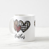 Hearts Leopard Play Valentijnsdag Gepersonaliseerd Koffiemok (Voorkant links)
