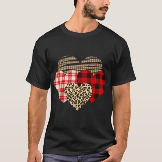 Hearts Leopard Pset Buffalo Heart Love Valentijn' T-shirt (Voorkant)