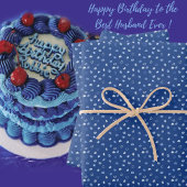 Hearts - Light Blue on Dark Blue Background Inpakpapier Vel