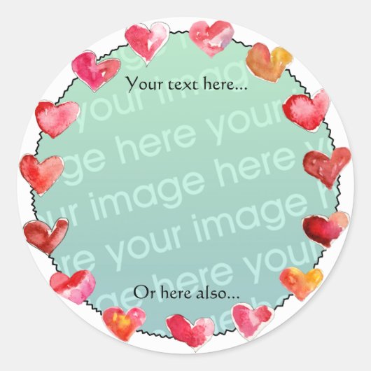 Hearts Line Large - Maak je eigen Stickers (Voorkant)