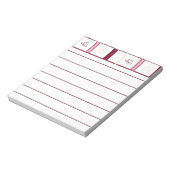 Hearts Lined Notepad – Whimsical Burgundy Design Notitieblok (Linkerzijde)