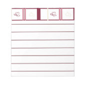 Hearts Lined Notepad – Whimsical Burgundy Design Notitieblok (Voorkant)