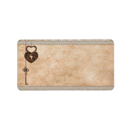  Hearts Lock en Key Etiket