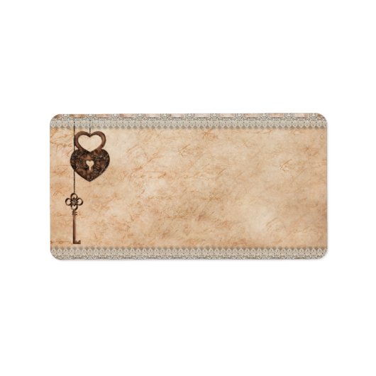  Hearts Lock en Key Etiket (Voorkant)