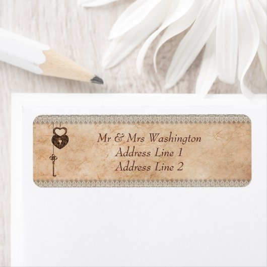  Hearts Lock en Key Etiket (Insitu)