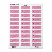  Hearts Lock en Key Pink gepersonaliseerd Etiket (Full Sheet)