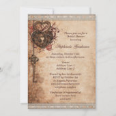 Hearts Lock en Key Vrijgezellenfeest Kaart (Achterkant)