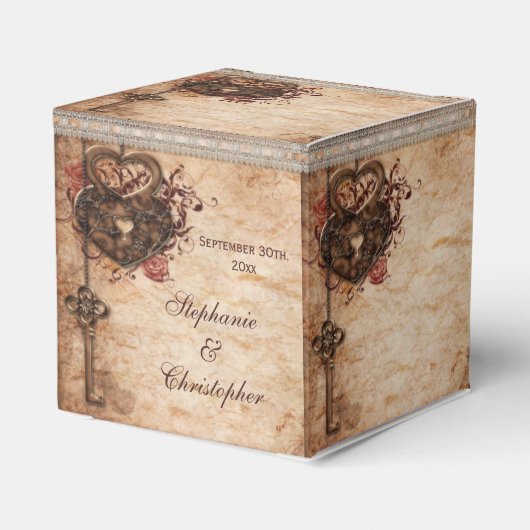 Hearts Lock en Key Wedding Dank u Bedankdoosjes (Achterkant)