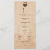  Hearts Lock en Key Wedding-programma Programmakaart (Achterkant)